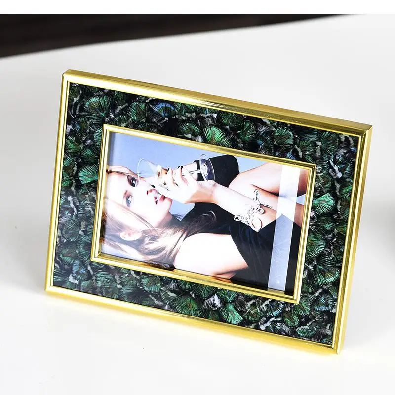 Imagem -05 - Estilo Europeu Golden Stroke Photo Frame Metal Polegada Ornamentos Casa Sala de Estar Acessórios de Decoração