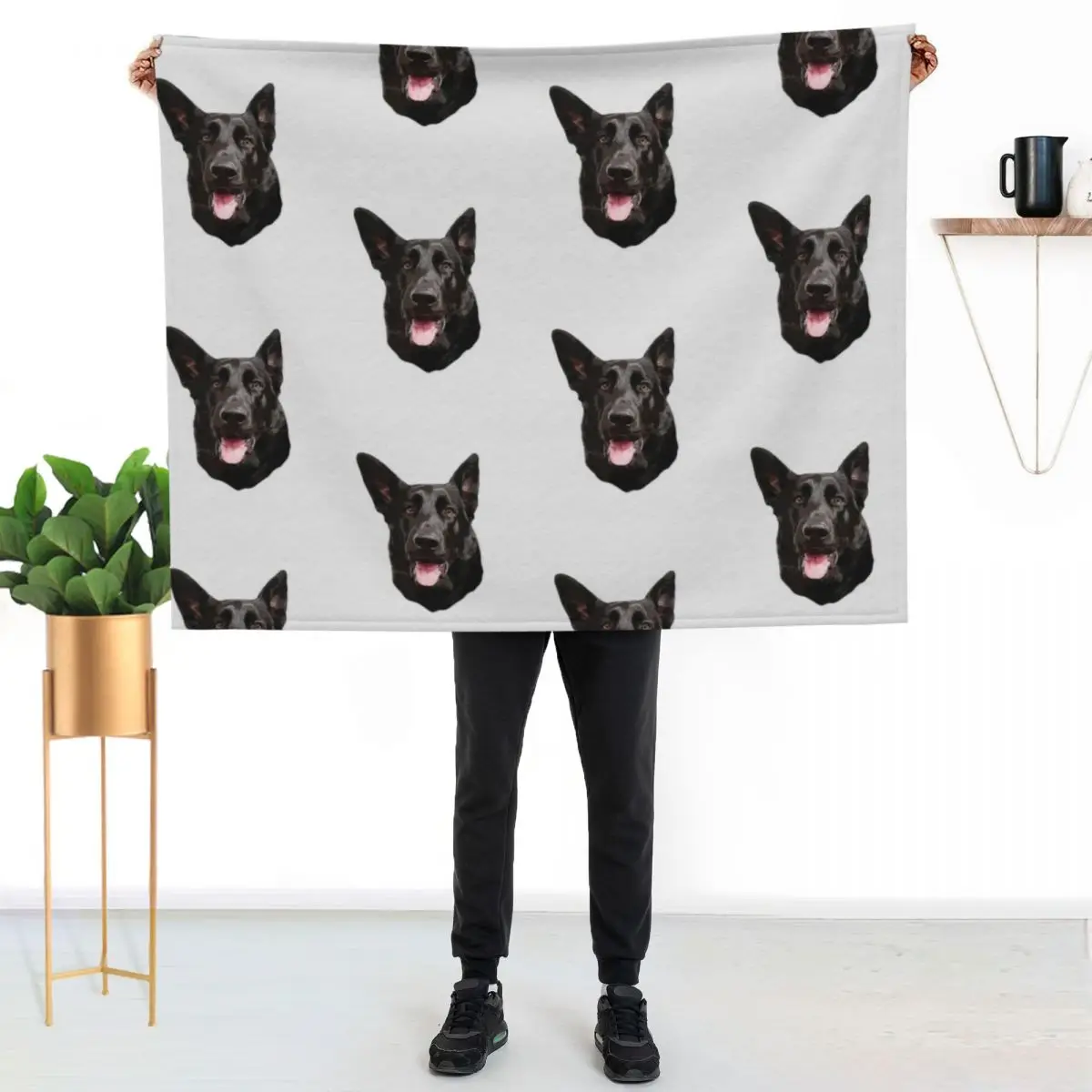 Black German Shepherd Dog - Stunning! Throw Blanket Foldable Soft Warm Blanket for Outdoor Use