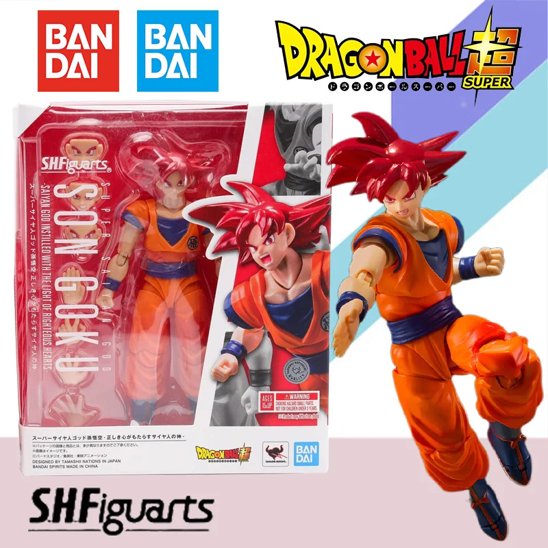 

Bandai Original S.H.Figuarts SHF Super Saiyan God Red Hair Son GOKU Dragon Ball Z Аниме Фигурка Модель Коллекция Подарки