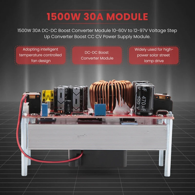 وحدة تحويل دفعة ، محول تصعيد الجهد ، CC CV مصدر طاقة ، 10-60V إلى 12-97V ، 30a ، W