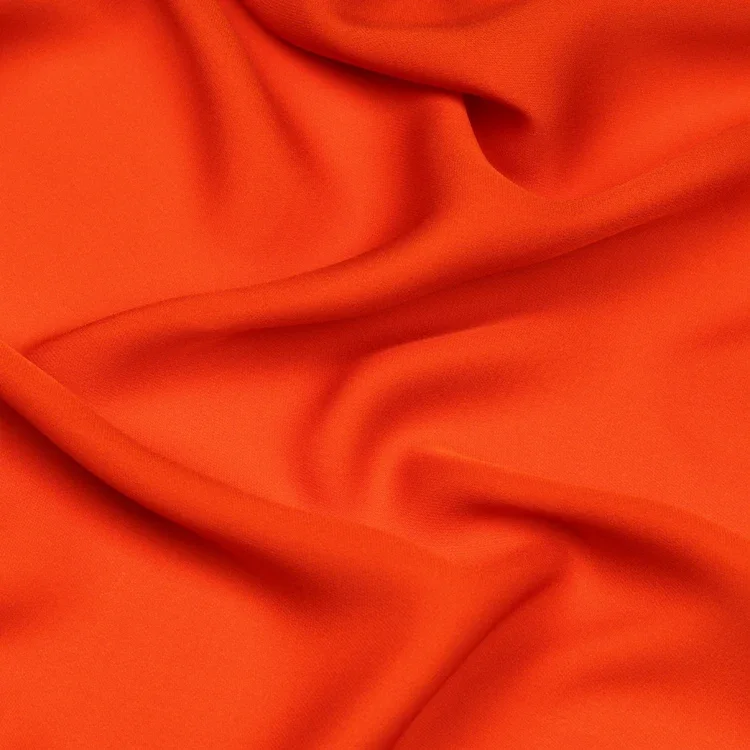 Deep orange mix red pure silk crepe georgette fabric 20momme 140cm width,SCG461