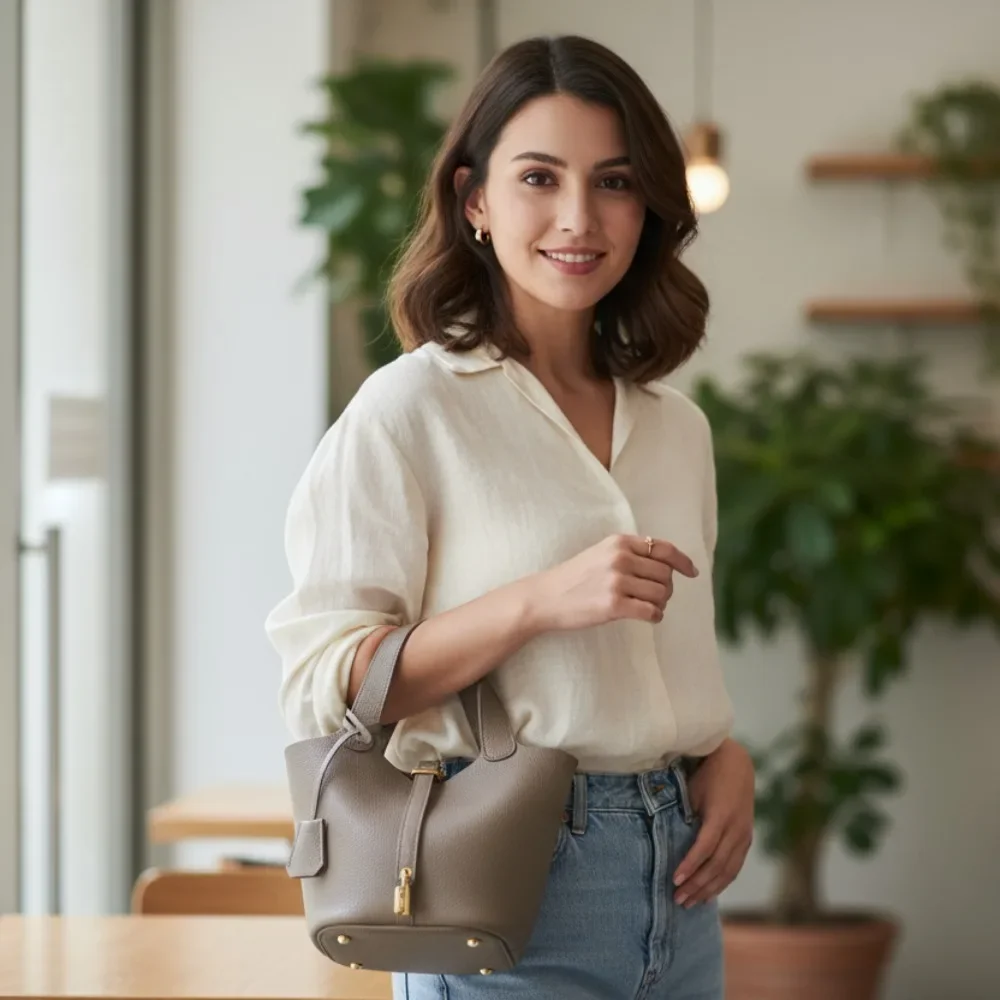 

Vegetable basket women's bag bag women's bucket bag high-end exquisite versatile handbag