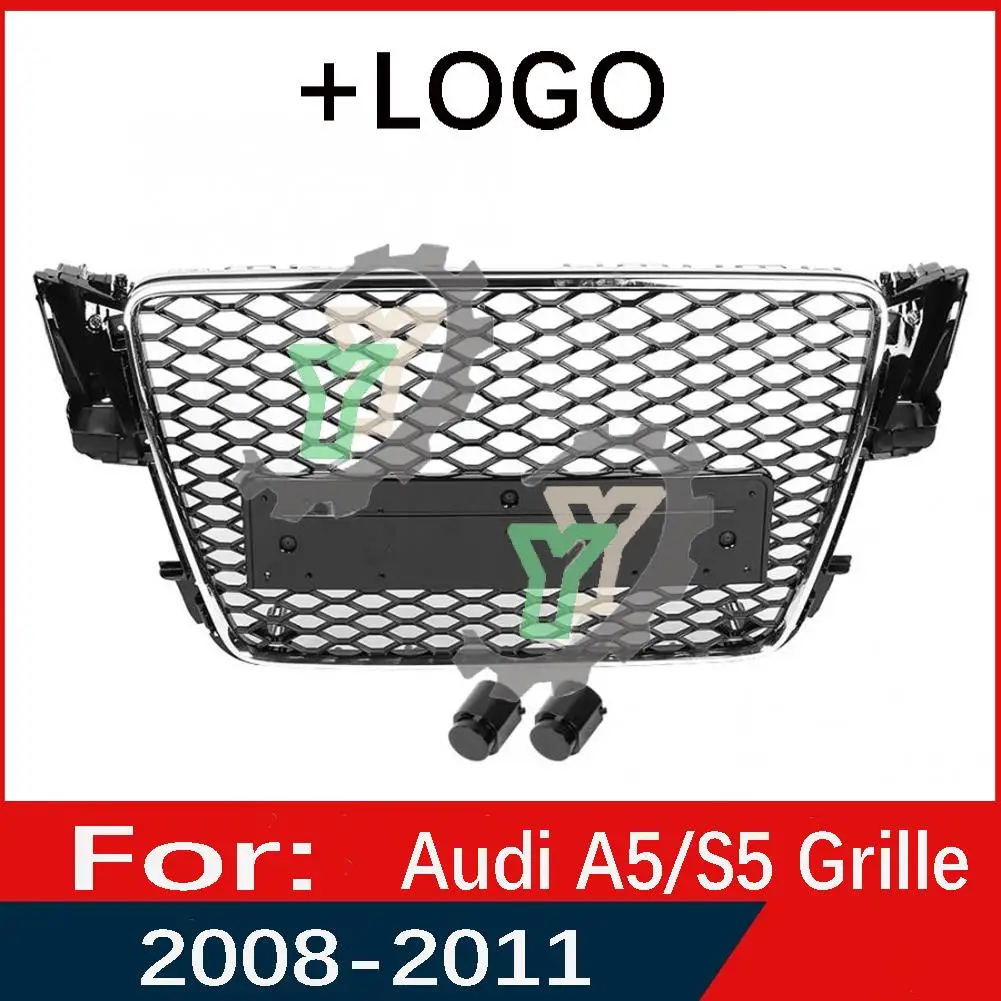 

For Audi A5/S5 2008 2009 2010 2011 Car Front Bumper Grille Centre Panel Styling Upper Grill (Modify For RS5 style)