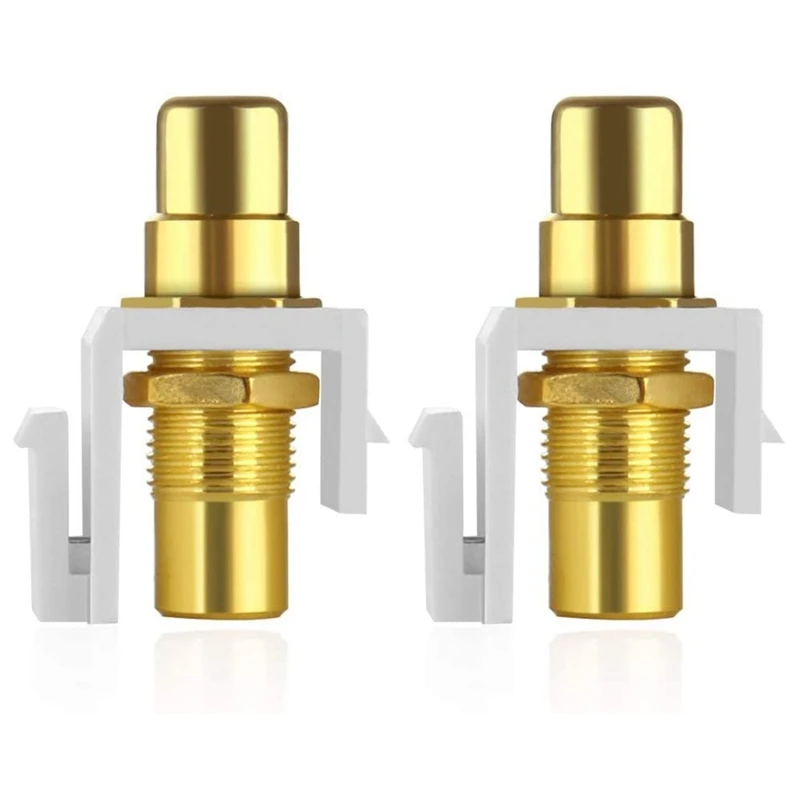 10Pack RCA Keystone Jack Insert Connector Female Snap In Adapter Port Gold Plated Inline Coupler For Wall Plate