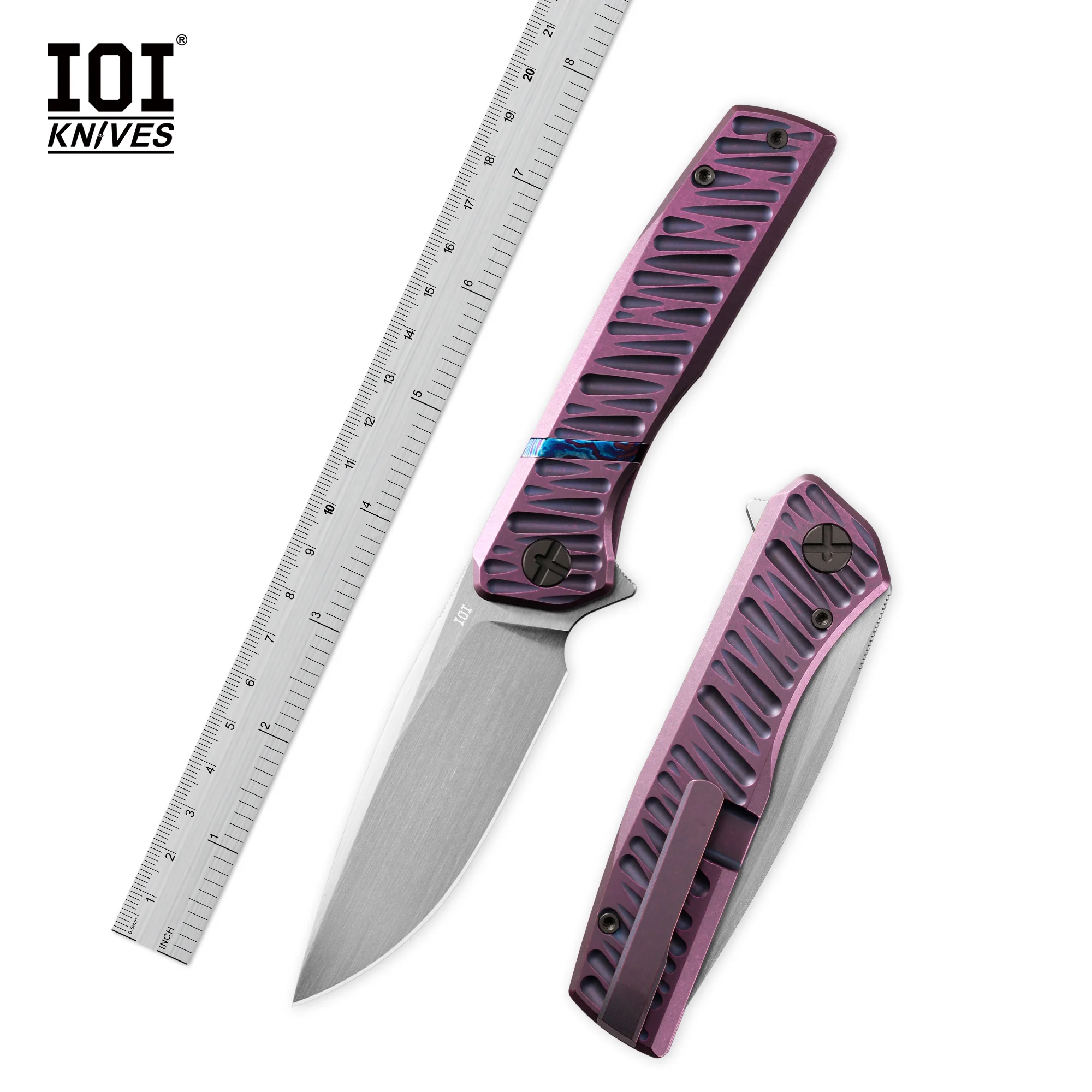 

IOI I93 Folding Knife Vanax Blade Titanium Carbon Fiber Pocket Knife Tactical Survival Outdoor Camping Professional EDC