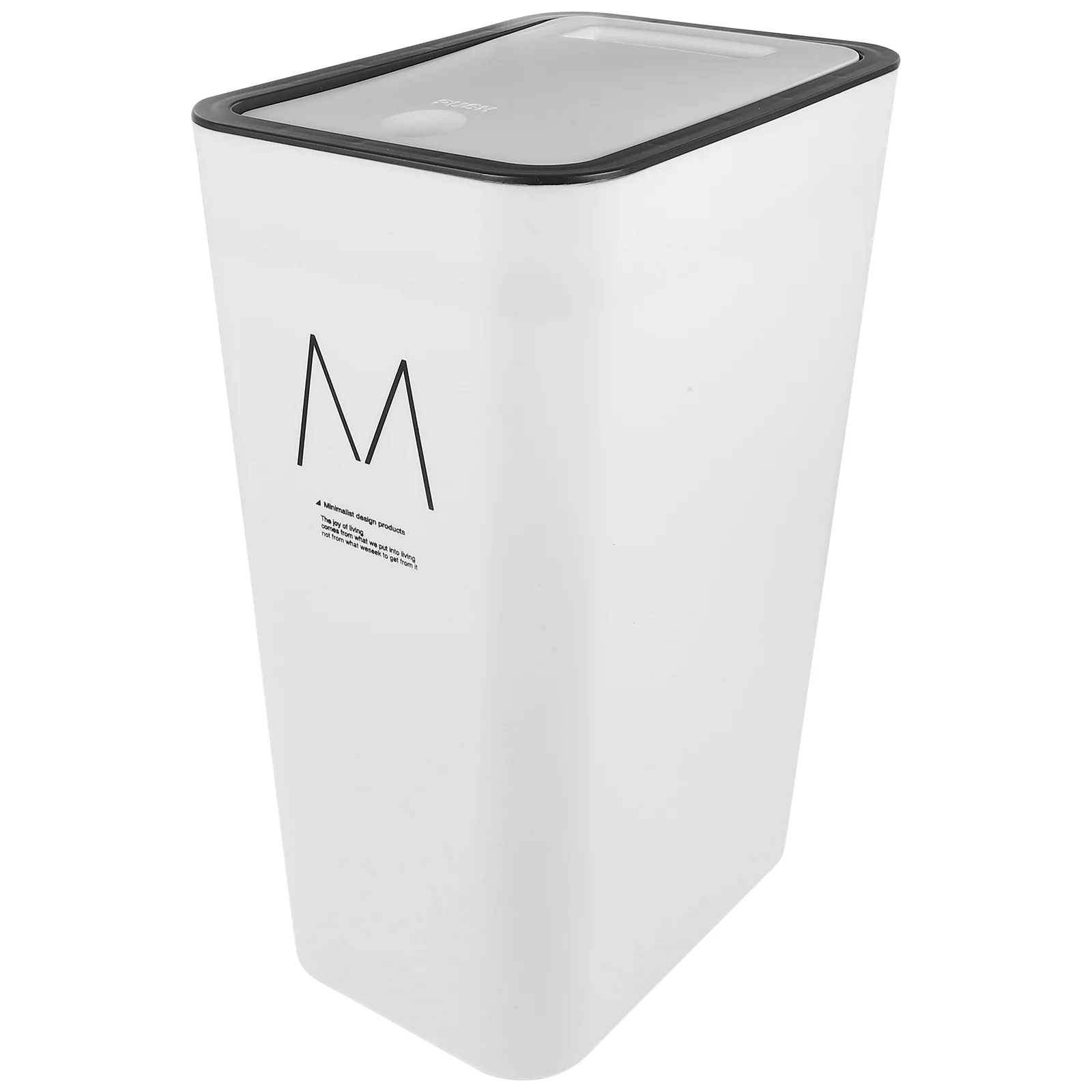 Litterbox Crevice Trash Can Basket Desk Bin with Lid Waste White Small Trashcan Office