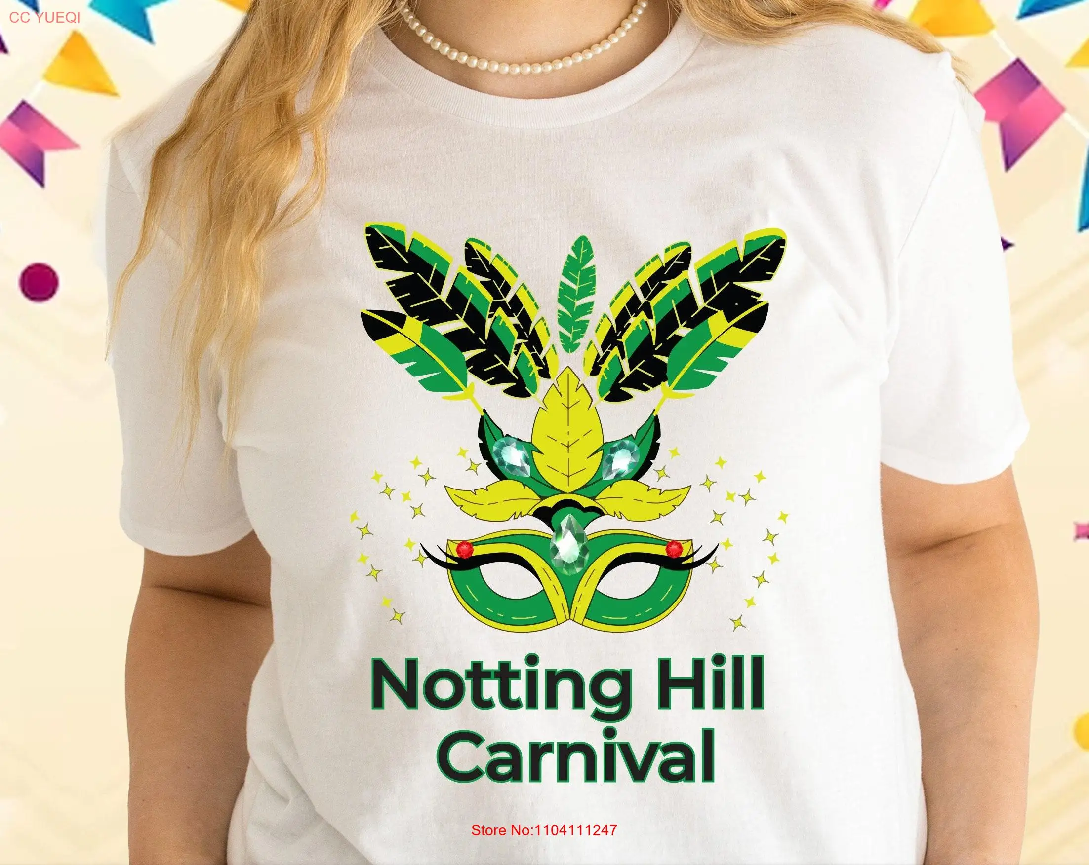

Карнавальная футболка Notting Hill 2023, топы для женщин, праздничная вечеринка, красочные летние футболки с длинными или короткими рукавами