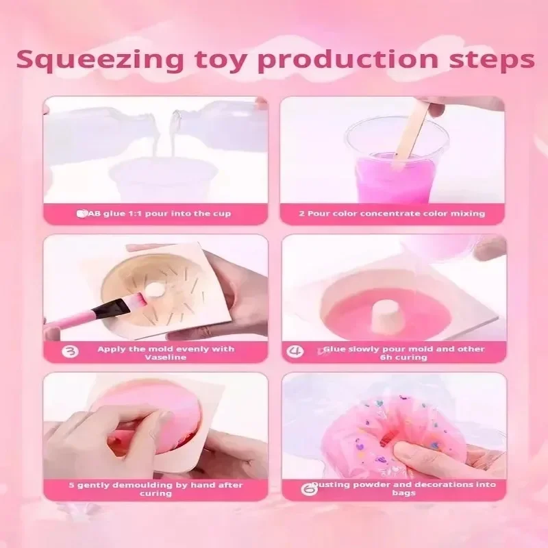 66-teiliges Flüssigsilikon DIY Squishy Set Kawaii Katzenpfote Cartoon Stressabbau Lernspielzeug für Kinder und Erwachsene