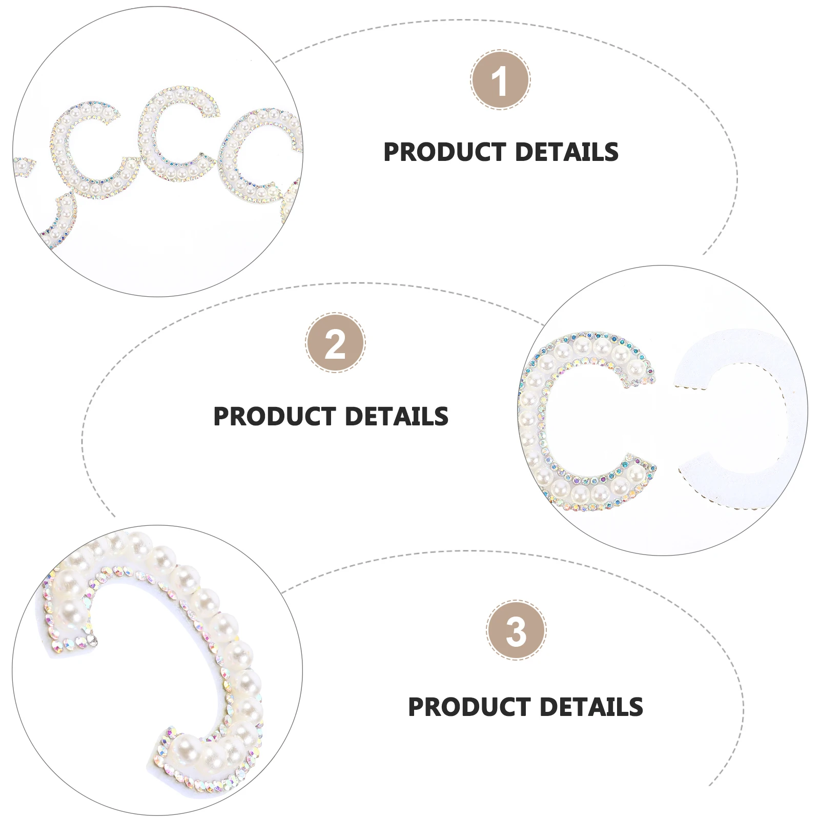 

5 Pcs Pearl Letter Cloth Sticker Alphabet Clothes Patch Sew On Patches Bag Clothing Accessories Embroidery Rhinestone Durability