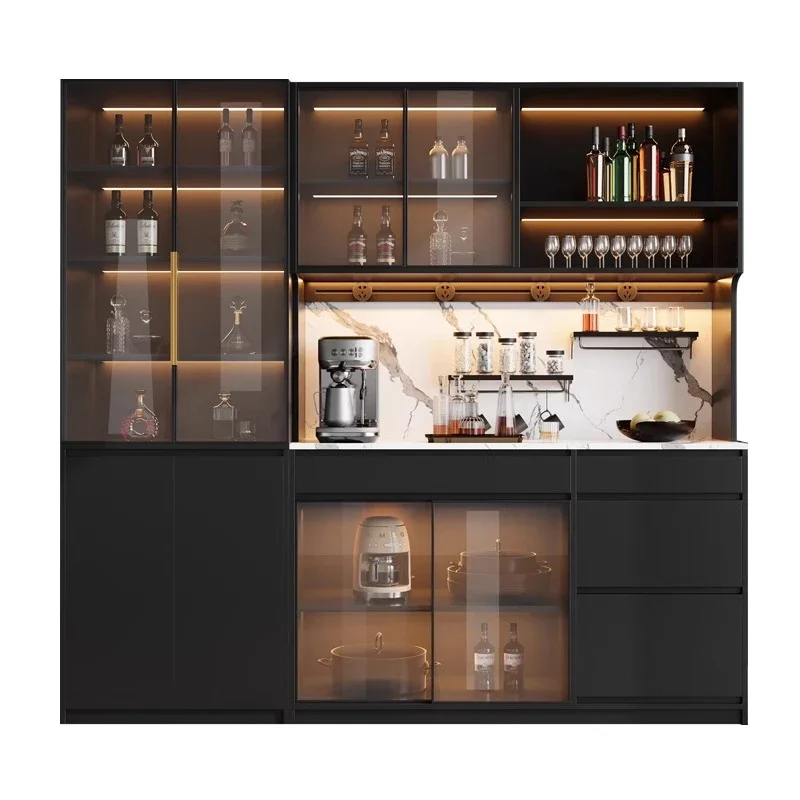 

Solid wood light luxury minimalist din ing side c abinet di splay cabin et high cabi net living ro om wall stora ge