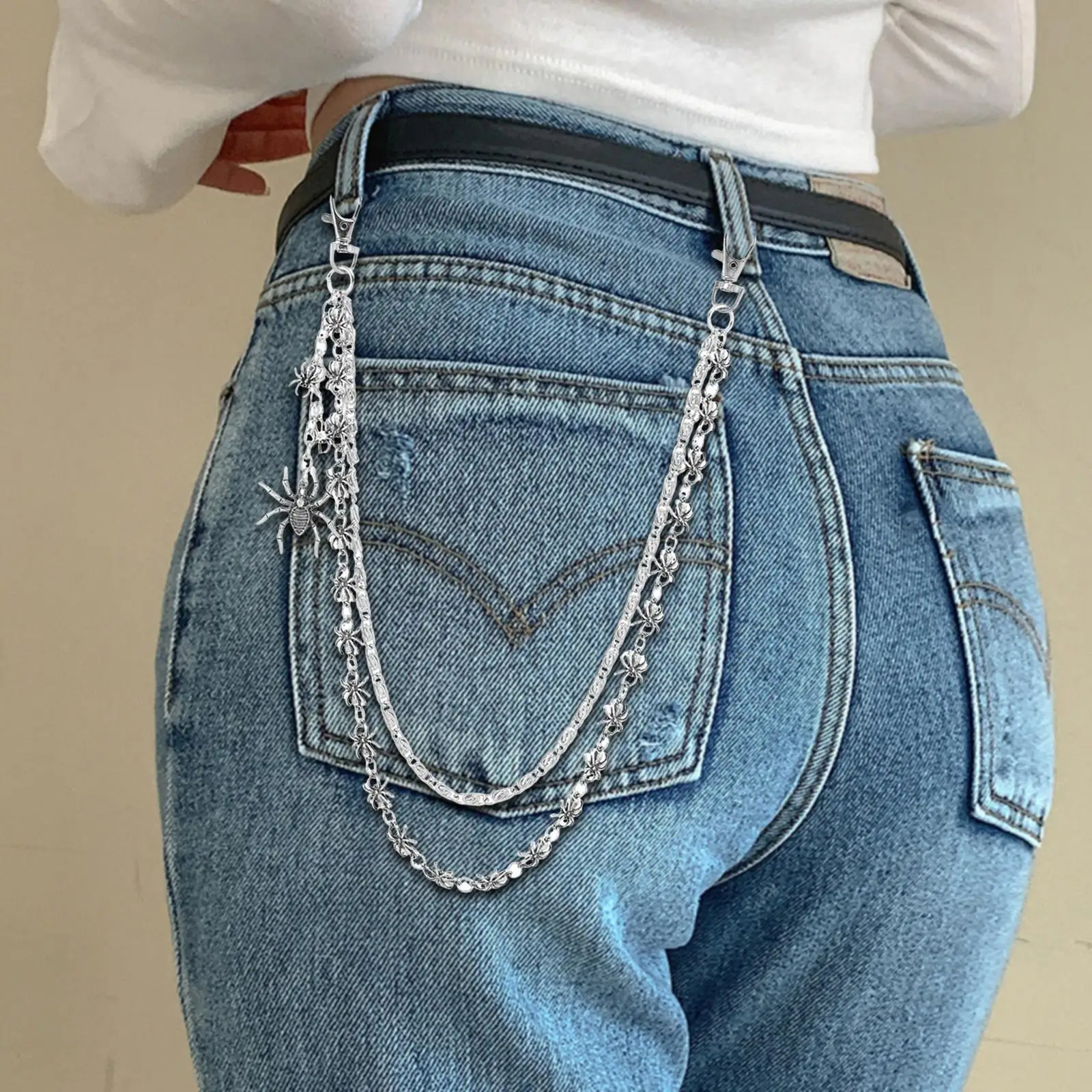 

Цепочка для брюк на Хэллоуин, крутая поясная цепочка для ключей, джинсов, велосипедных брюк