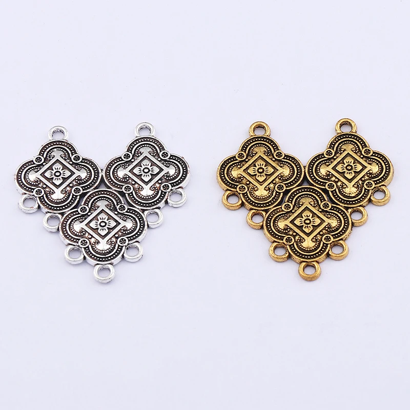 10 x Tibetan Silver Tone Vintage Ethnic Dangle Drop Connector Earring Charms Pendants For Jewelry Making Findings