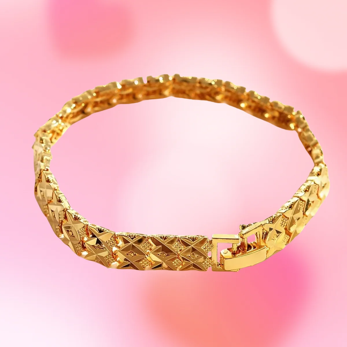 

Gift 2025 High-quality AU999 Real Gold Bracelet Women's Personalized Jewelry Lucky Grass 24K Pure Gold Wrist Chain Race Style Br