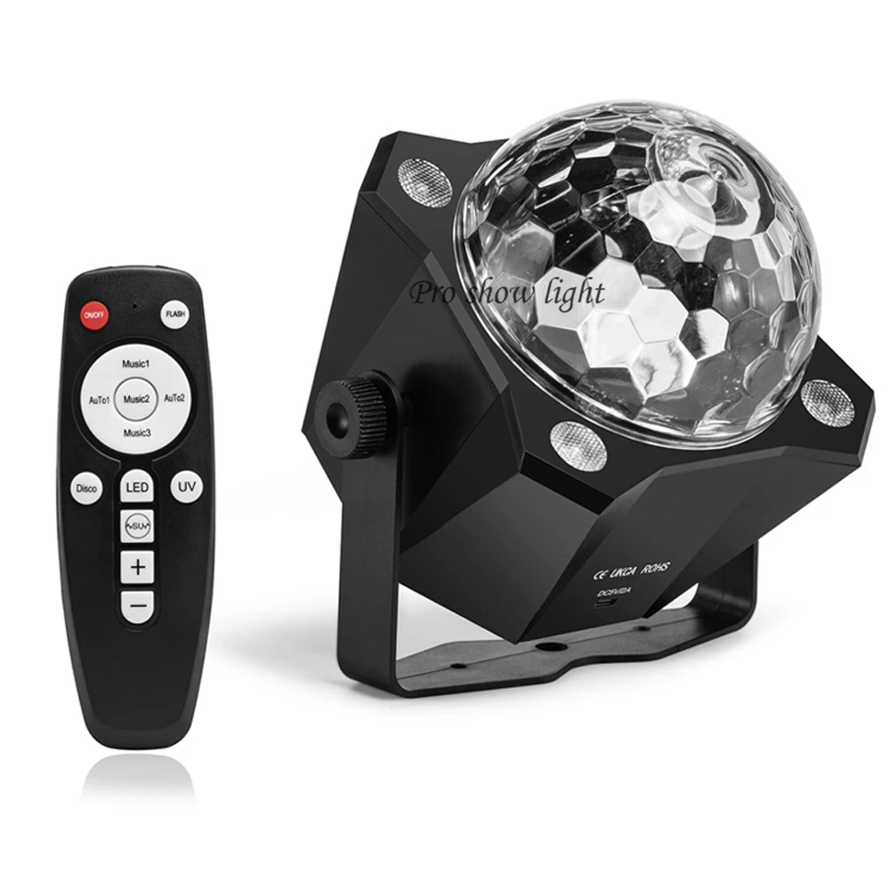 Luci per feste Disco Ball Light telecomando LED UV Light Magic Ball Stage Lighting Effect per Dj Home Room Dance Holiday Decor