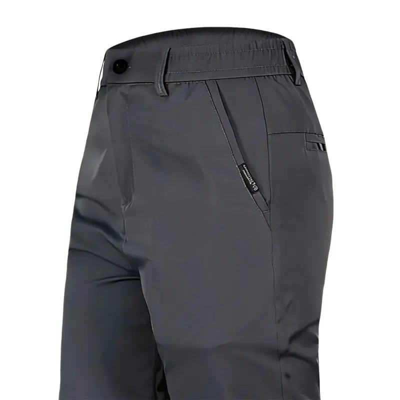 2026 Men's Ice Silk Straight Leg Thin Breathable Casual Pants Summer Business Long Trousers Fashionable Versatile Lightweight