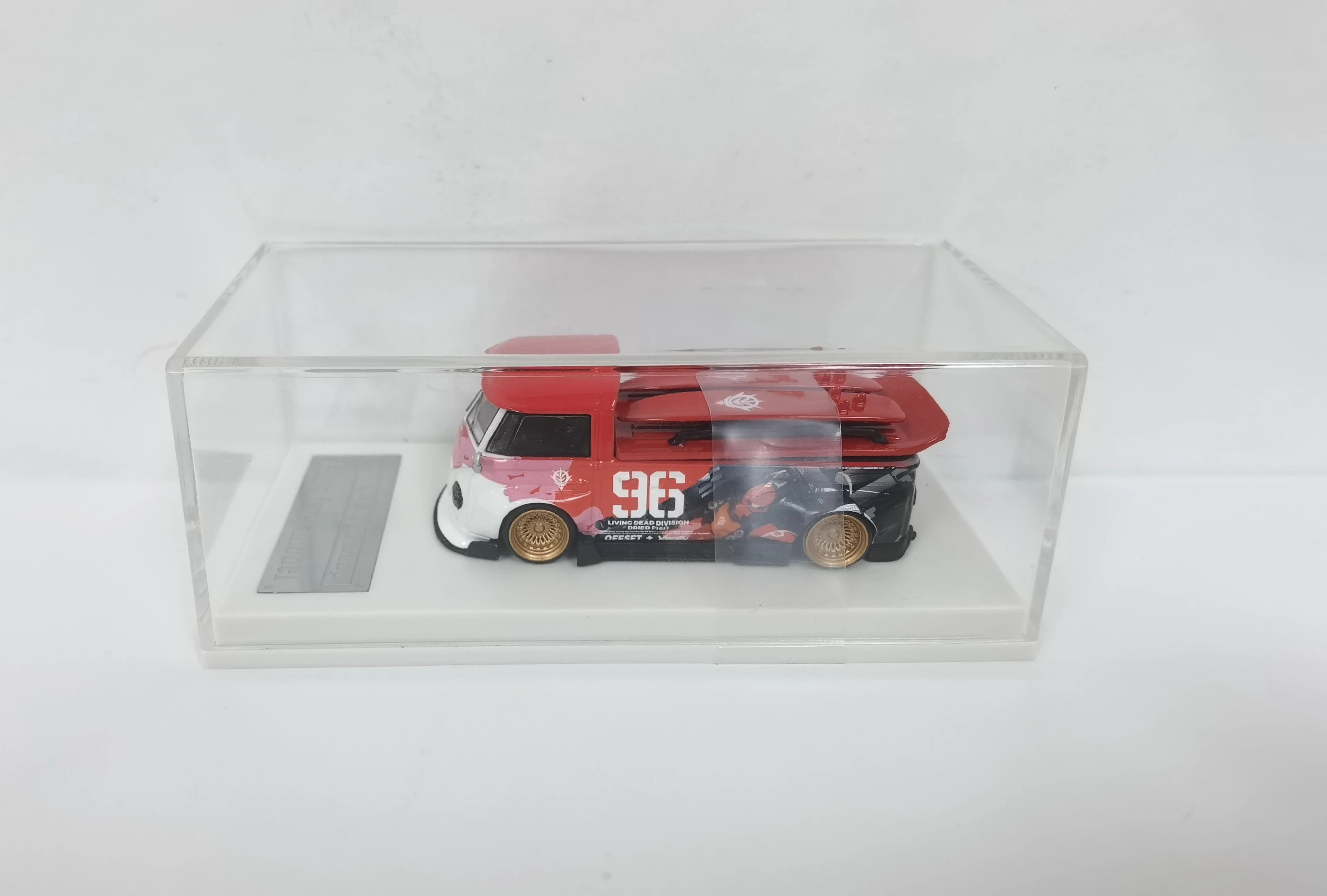 

LMLF 1/64 Red #96 VW T1 RWB Pickup Camper Kombi Model Diecast Metal Car