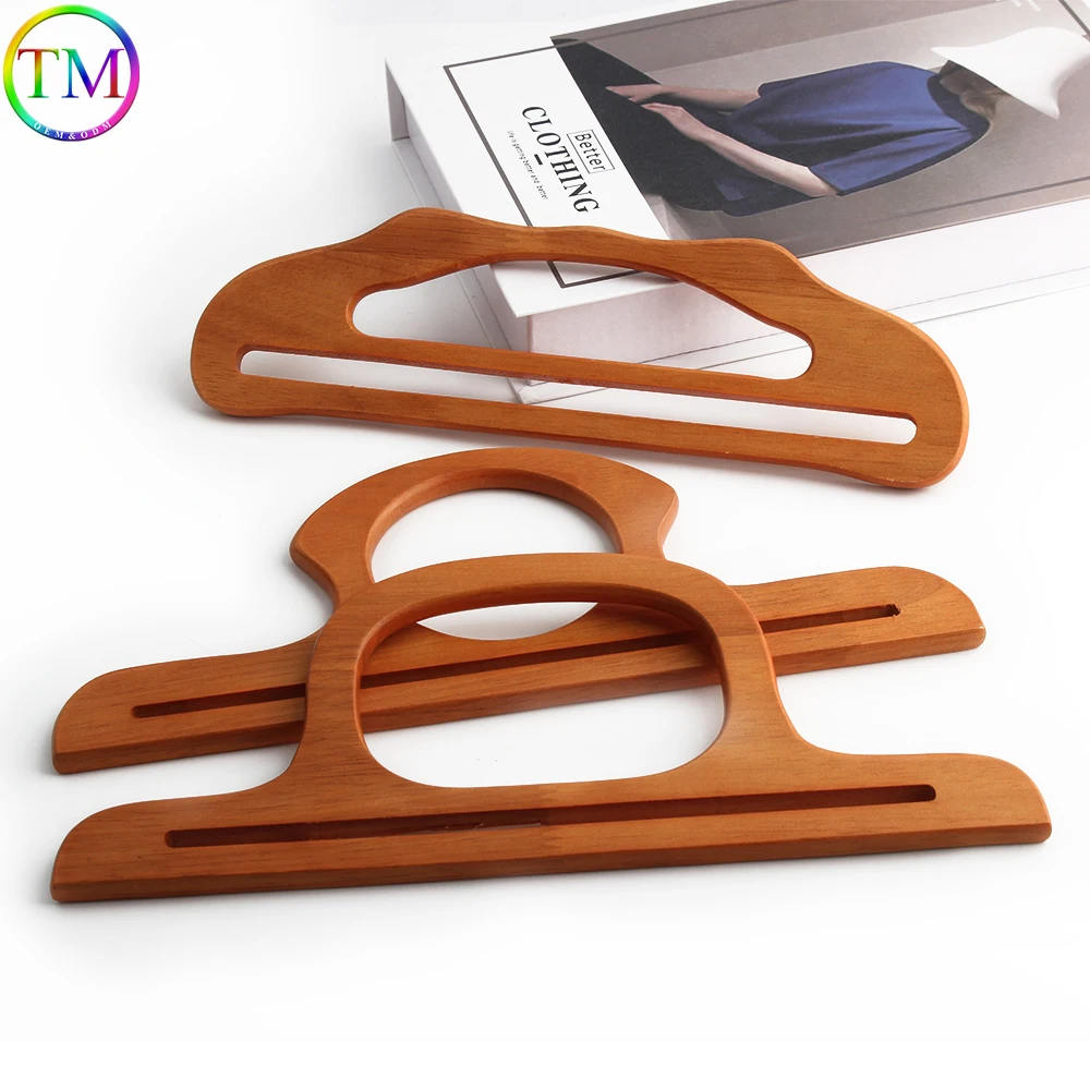 2/10/20Pcs Camel/Natural Classic Solid Wood Bag Handles For Crochet Handbag Shoulder Purse Frame Sewing Brackets Accessories