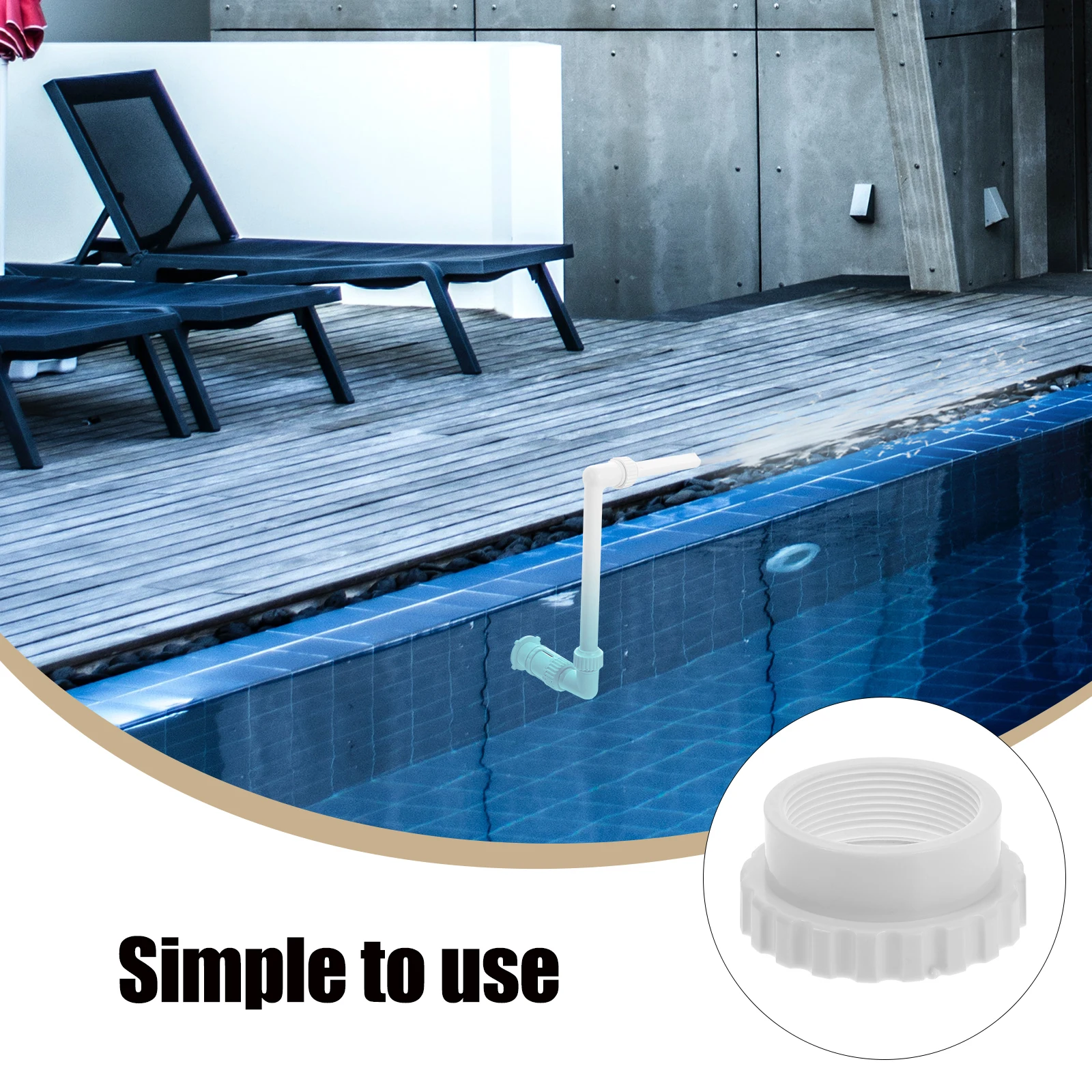 

Pipe Adapter Plastic Fountain above Ground Pool Accessories Swimming Hose Adapters Tube Connector White Kit
