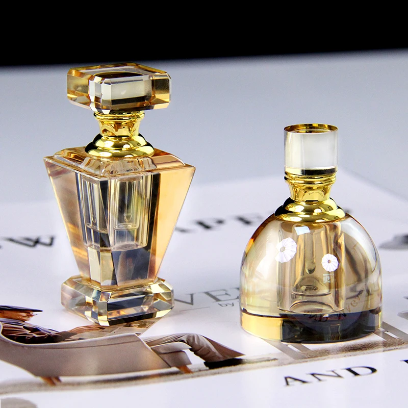 Vintage Dome Shaped Crystal Perfume Bottle Refillable Empty Fragrance Bottle Portable Travel Perfume Bottle Gift for Women