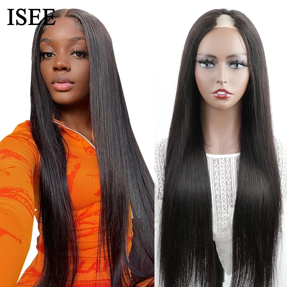 ISEE HAIR Wig Malaysian Straight V Part Wig Human Hair Wigs For Women Straight Wigs No Leave Out Side Part Wig No Glue Hair Wig