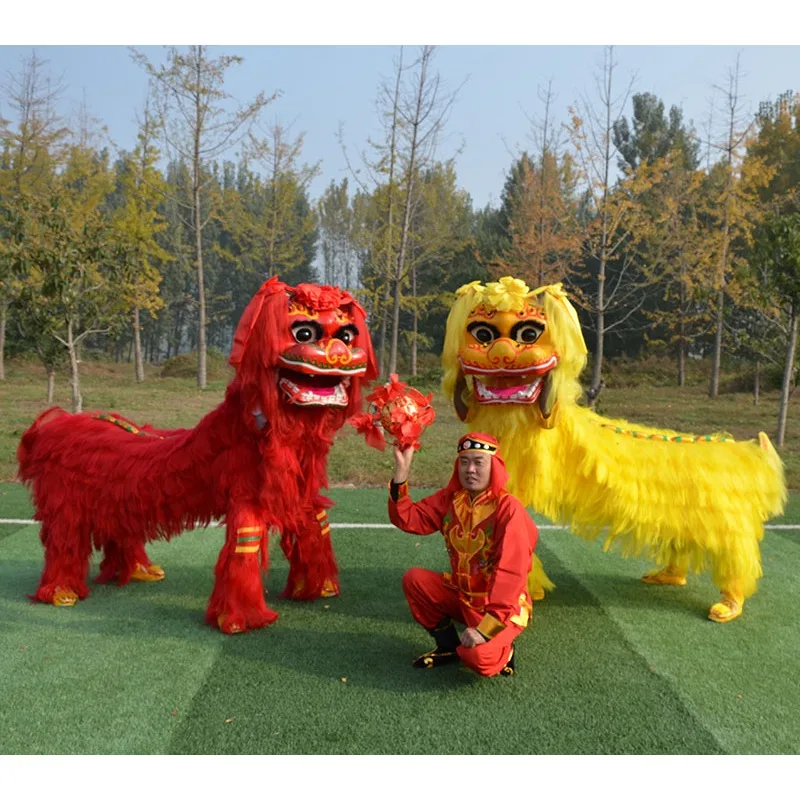 Lion Dance Props Awakening Lion Set Two Person Adult Smiling Face Activity Performance Costume