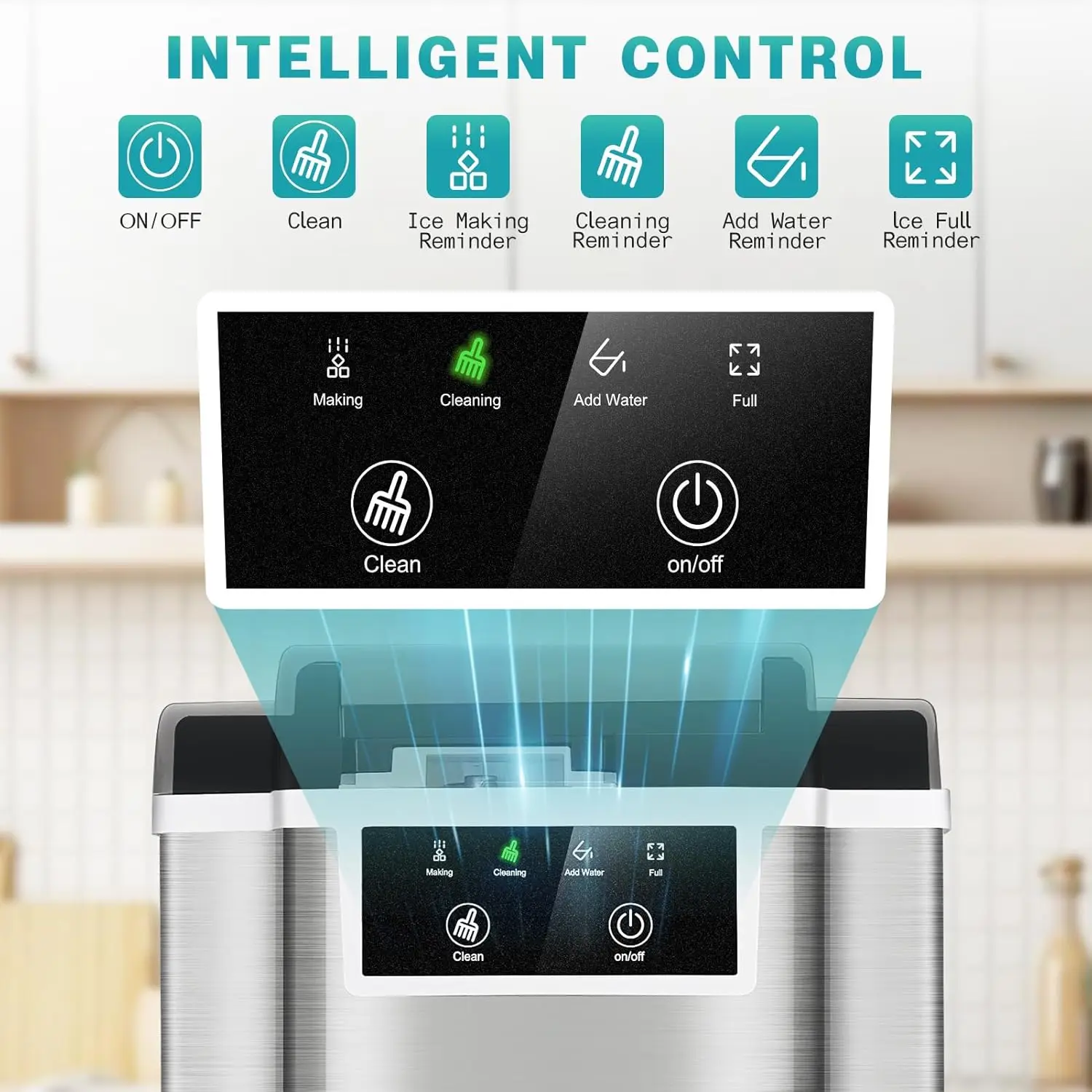 Piano di lavoro per macchina per il ghiaccio Nugget, 38 libbre al giorno, con ghiaccio a pellet morbido masticabile, autopulente, macchina per il ghiaccio con cestello e paletta