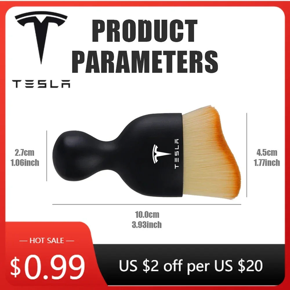 

Наклейка на автомобиль Tesla, мягкая щетка для чистки салона, инструмент для удаления пыли из воздуховодов и щелей приборной панели, для Tesla Model S, Model X, Model M