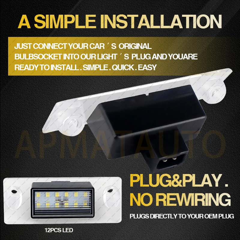 2Pcs Error Free Led License Plate Light For Audi A3 S3 Limousine A3 8L Facelift A4 B5 5B Avant Plate Lights Lamp Car-Styling view 4