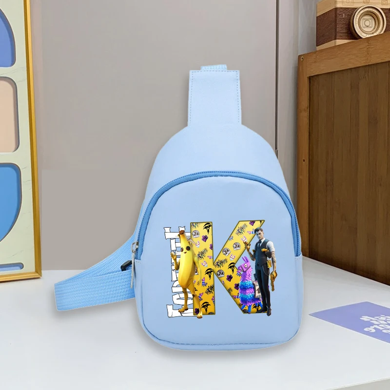 

Letter A-Z Fortnites Crossbody Bags for Boy Girl Shoulder Chest Packs Outdoor Anime Kids Back Pack Child Birthday Christmas Gift