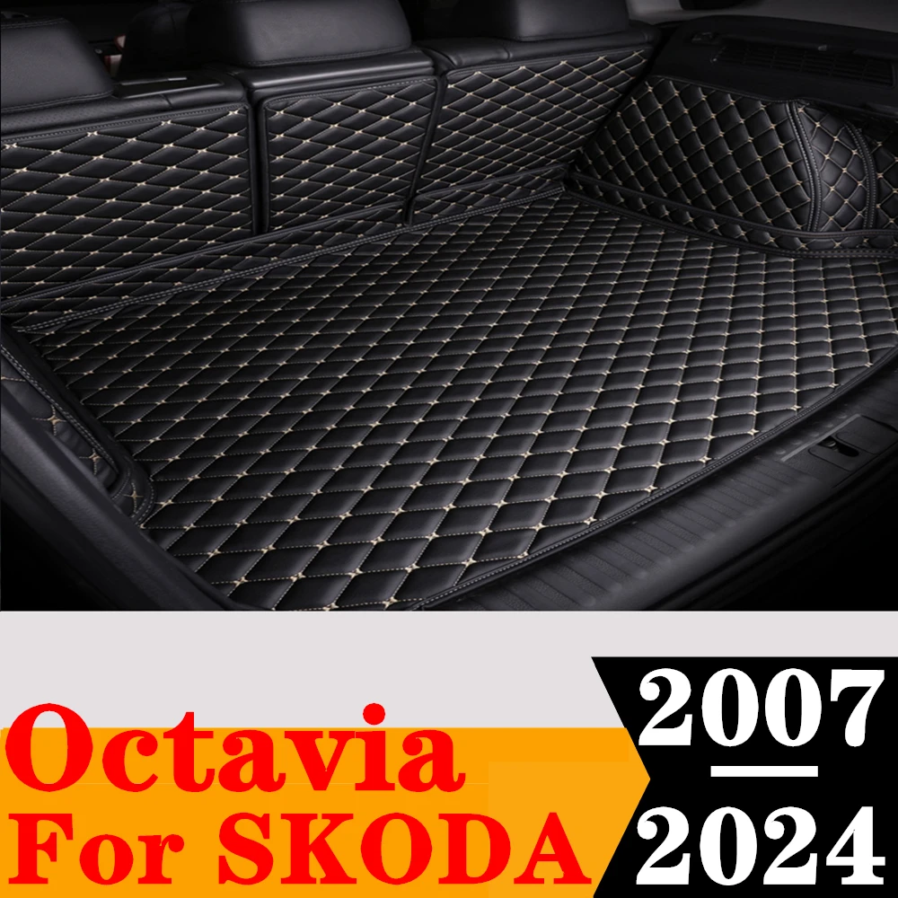 

Полный комплект автомобильного коврика в багажник для SKODA Octavia 2024 2023-2012 2011 2010 2009 2008 2007, задний багажник, поднос для багажника, часть