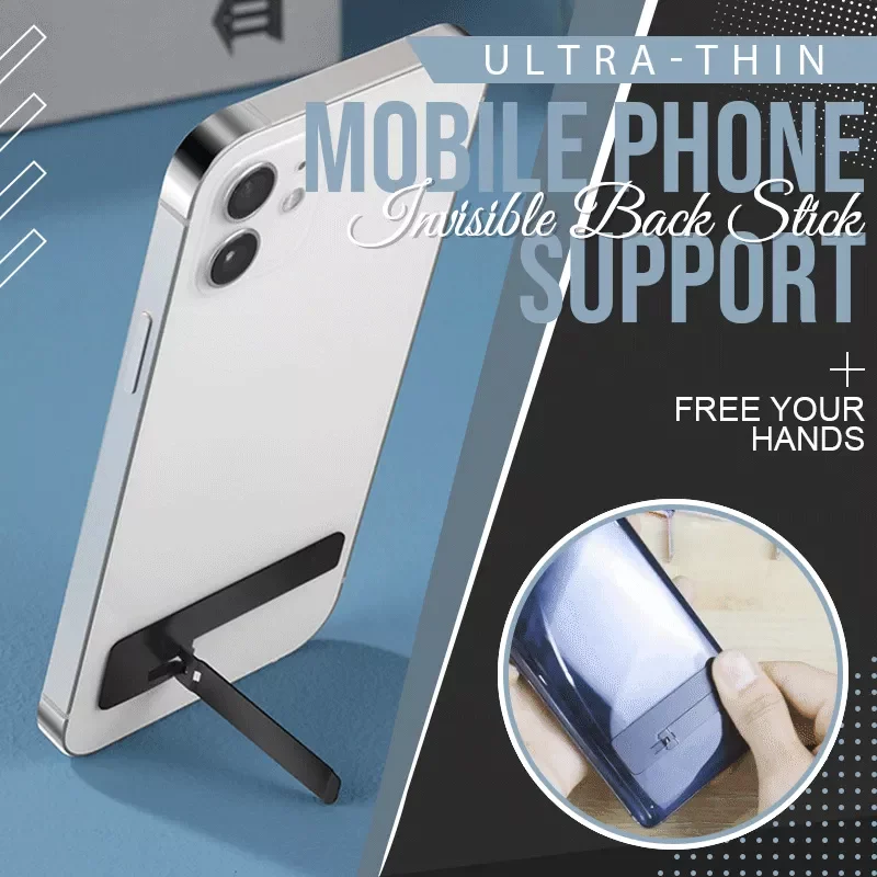 Ultra-Thin Invisible Back Stick Mobile Phone Support Desktop invisible creative metal mini-paste type folding phone holder