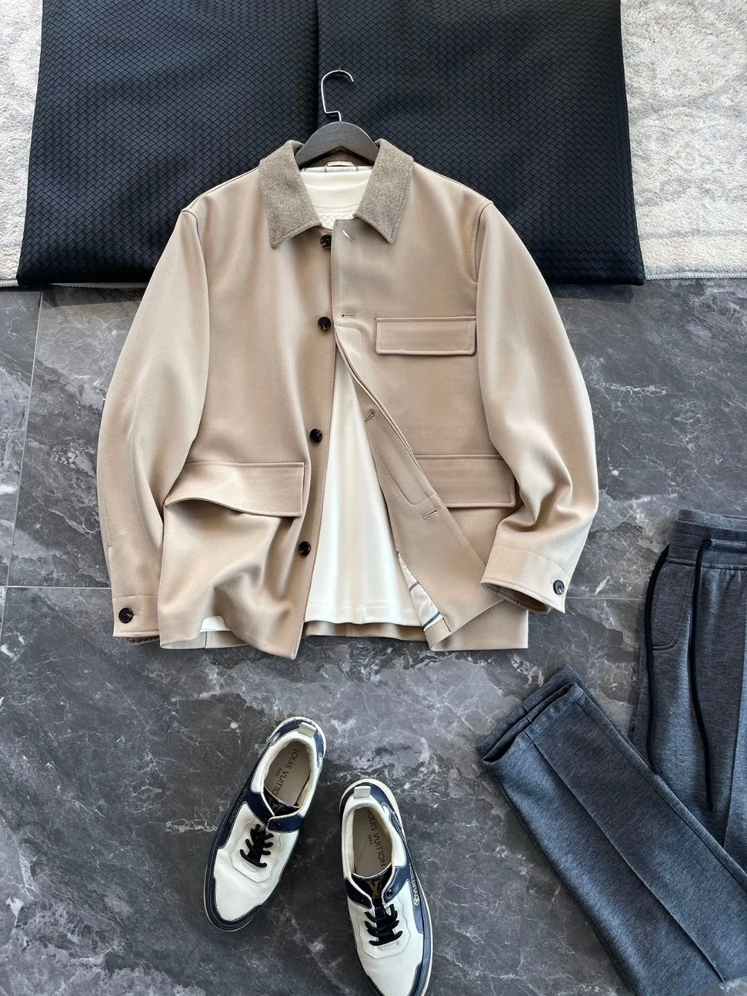 Faionable повседневная мужская верхняя одежда с воротником Jaet, осенняя новинка, подставка из льняного материала, длинный цвет све