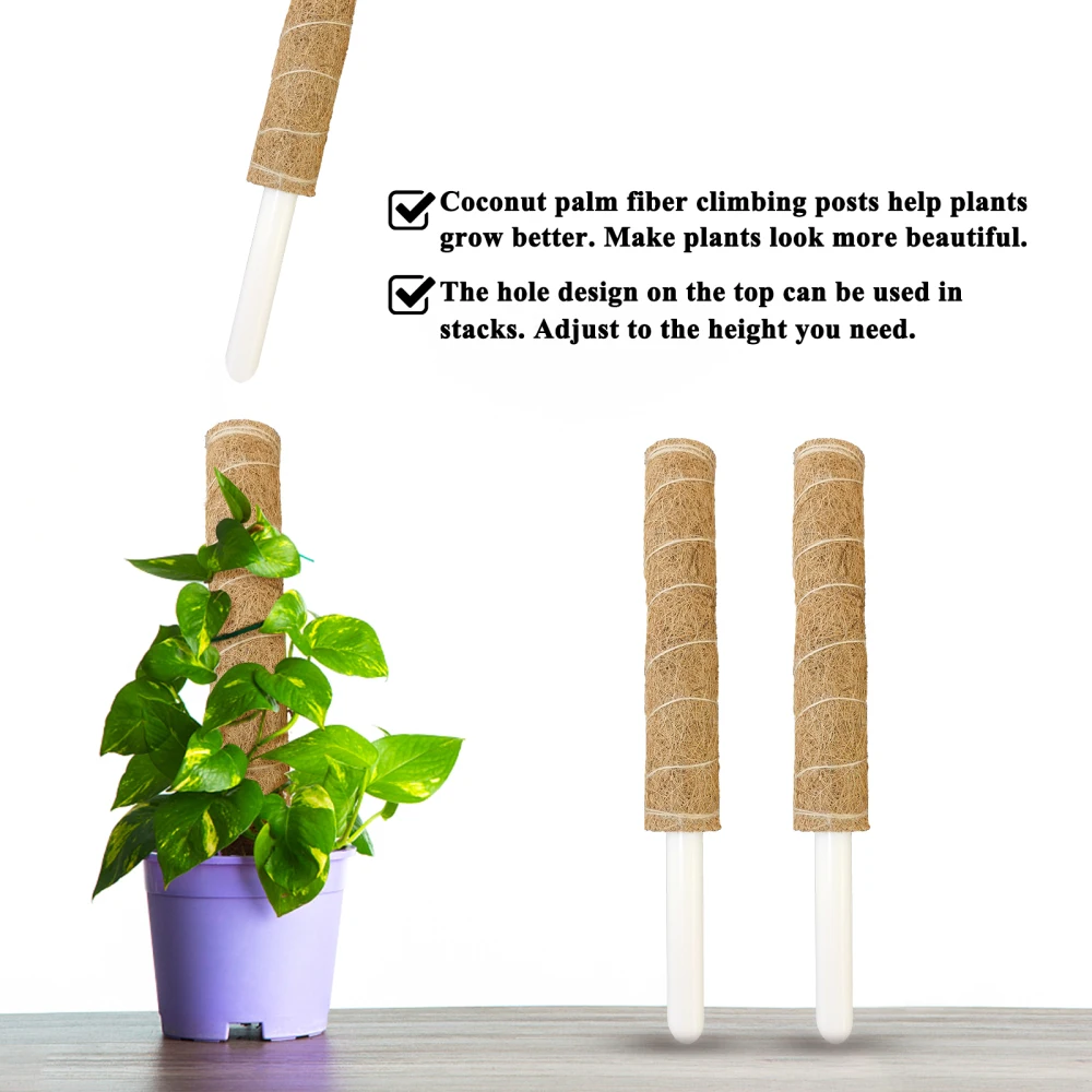 Moss Pole Plant Support Climbing Pillar Extension To Grow Upwards Thicken Brown Gardening Supplies Coconut Palm Rod