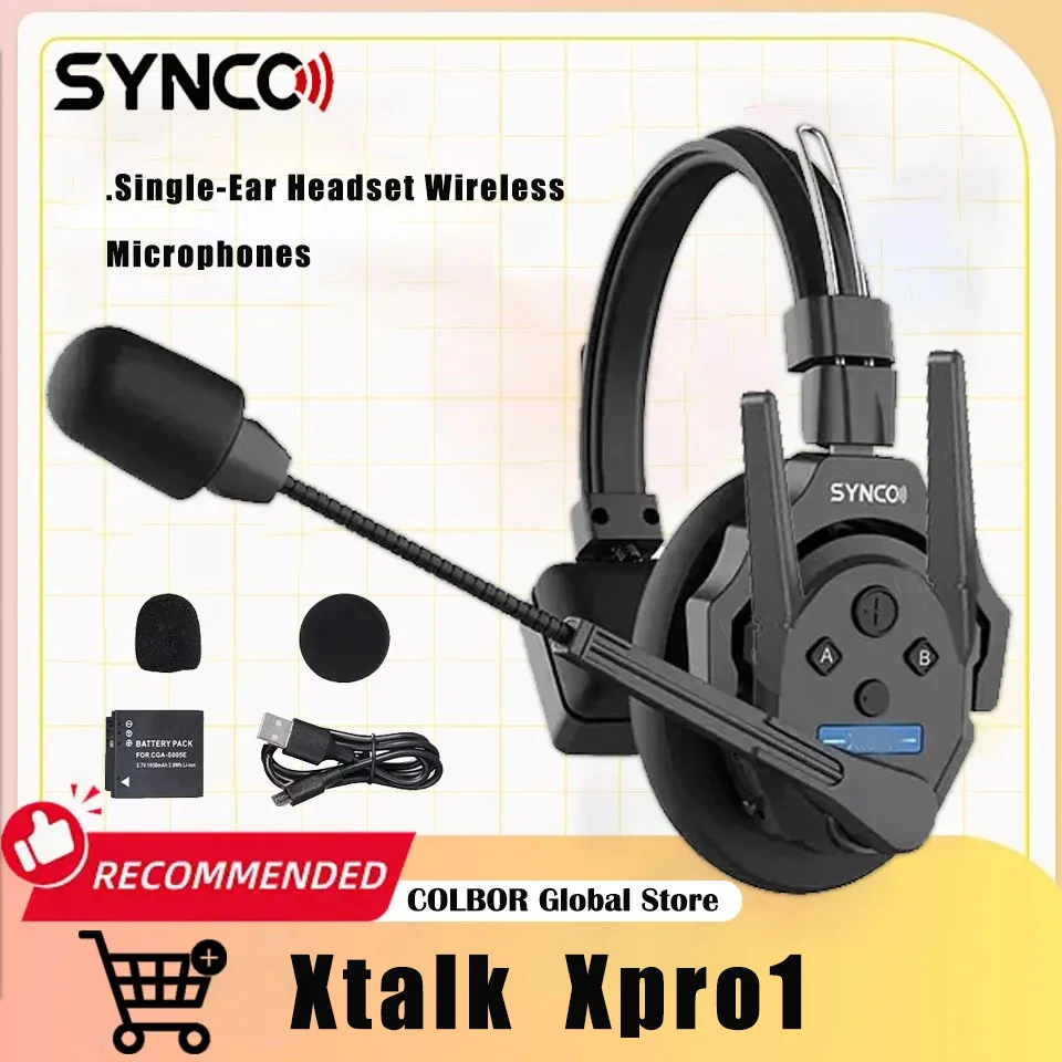 SYNCO Xtalk Xpro1 سماعة أذن واحدة نظام اتصال داخلي لاسلكي عن بعد لتسجيل تلفزيون الأفلام لاستوديو الفيديو #1