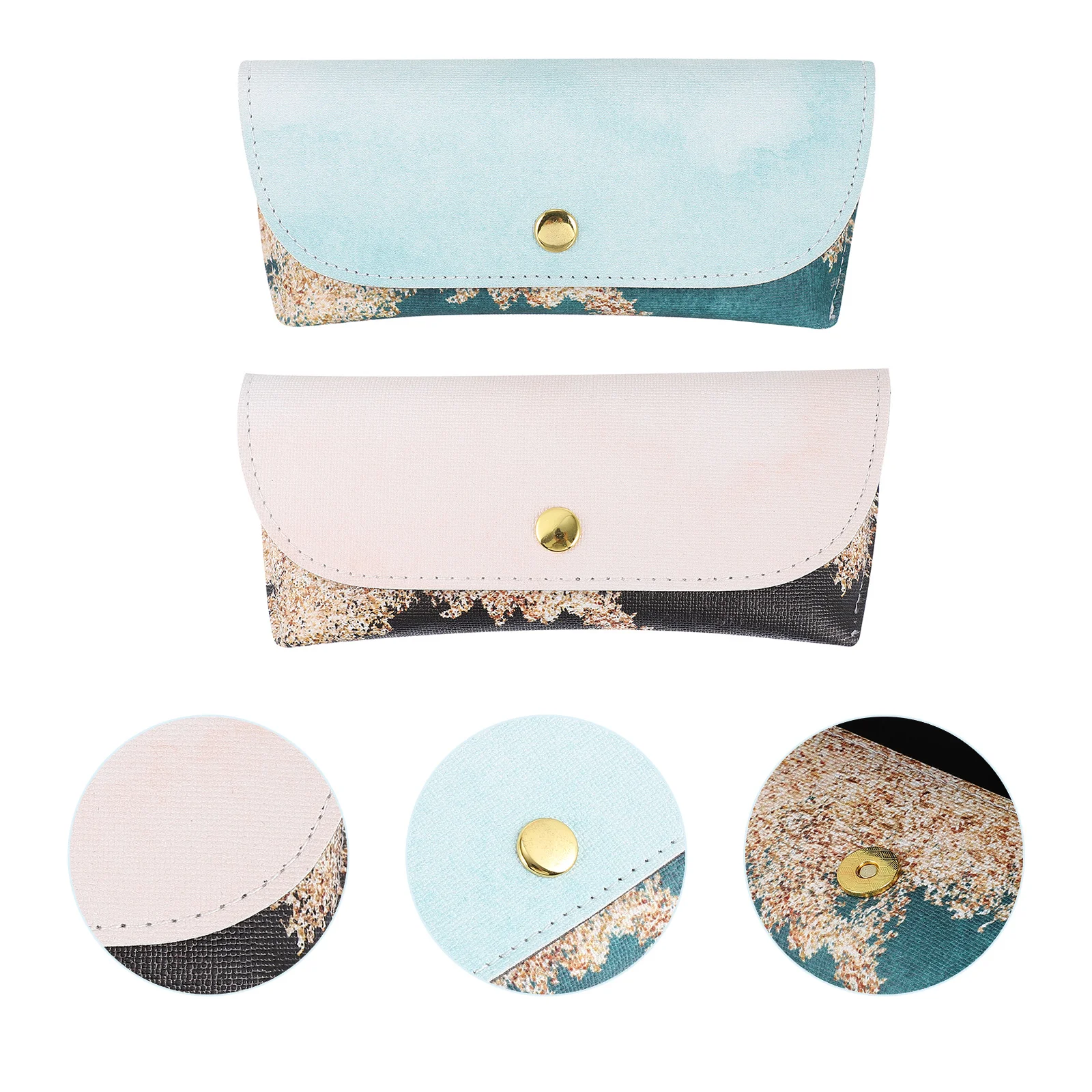 

2Pcs Eyeglasses Case Soft Feel Compact Glasses Box Stylish Drop-Resistant Spectacles Holder for Travel Outdoor Daily Use