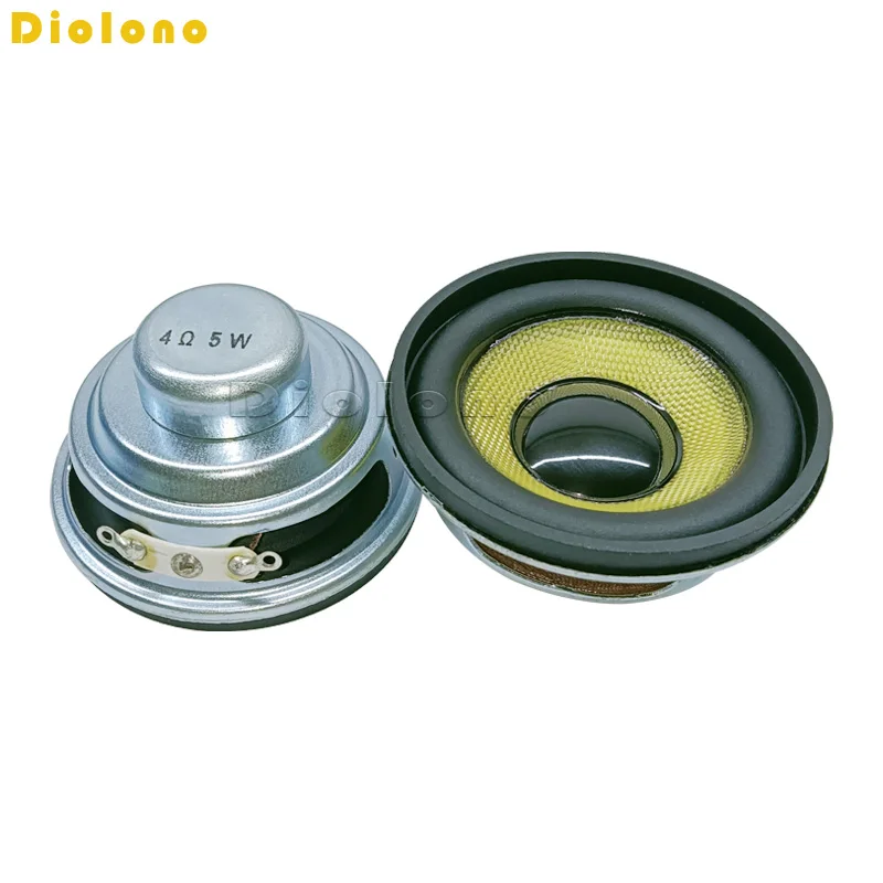 4Ohms 5W 52mm Round 16 Core Dual Neodymium Magnetic Speaker 2inch Yellow Glassfiber Cone Loudspeaker DIY Audio Accessories