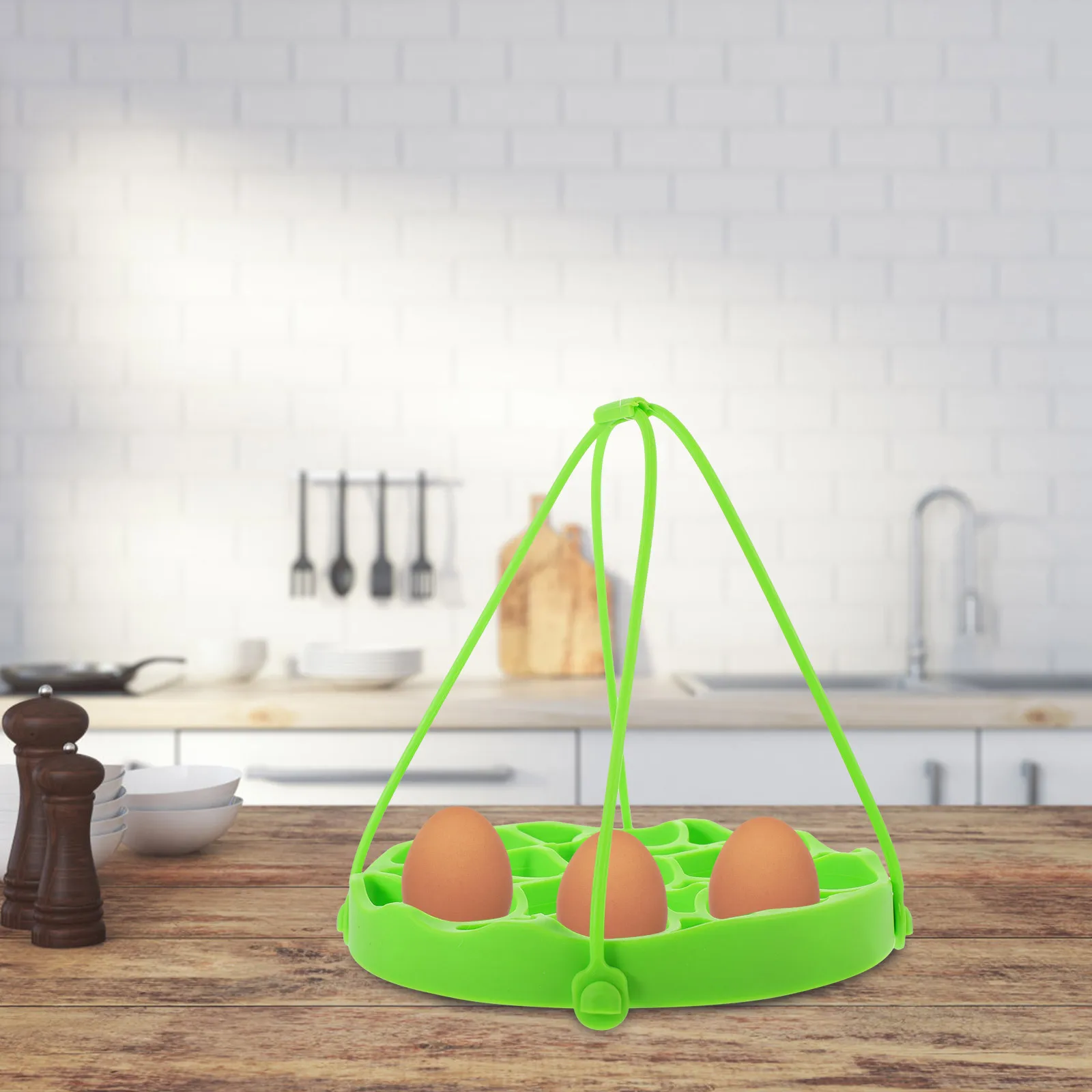 

Anti-Scald Silicone Steamed Egg Rack 9 Hole Heat Resistant Steamer For Fish Crab Veggies Cooking Kitchen Gadget Home