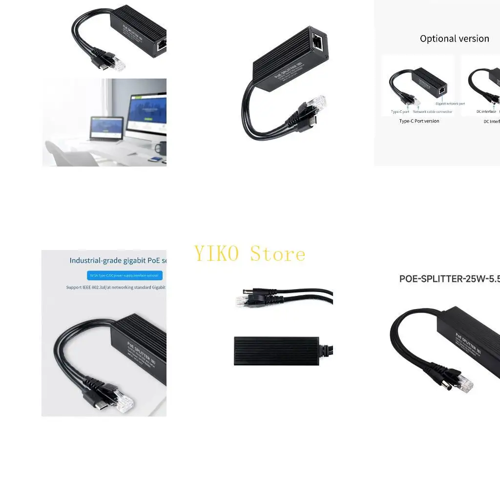 

K32C Gigabit PoE Splitter Adapter, 5V 5A Output 2A Ethernet Adapter For IP Camera And Wireless Access Point and VoIP Phone