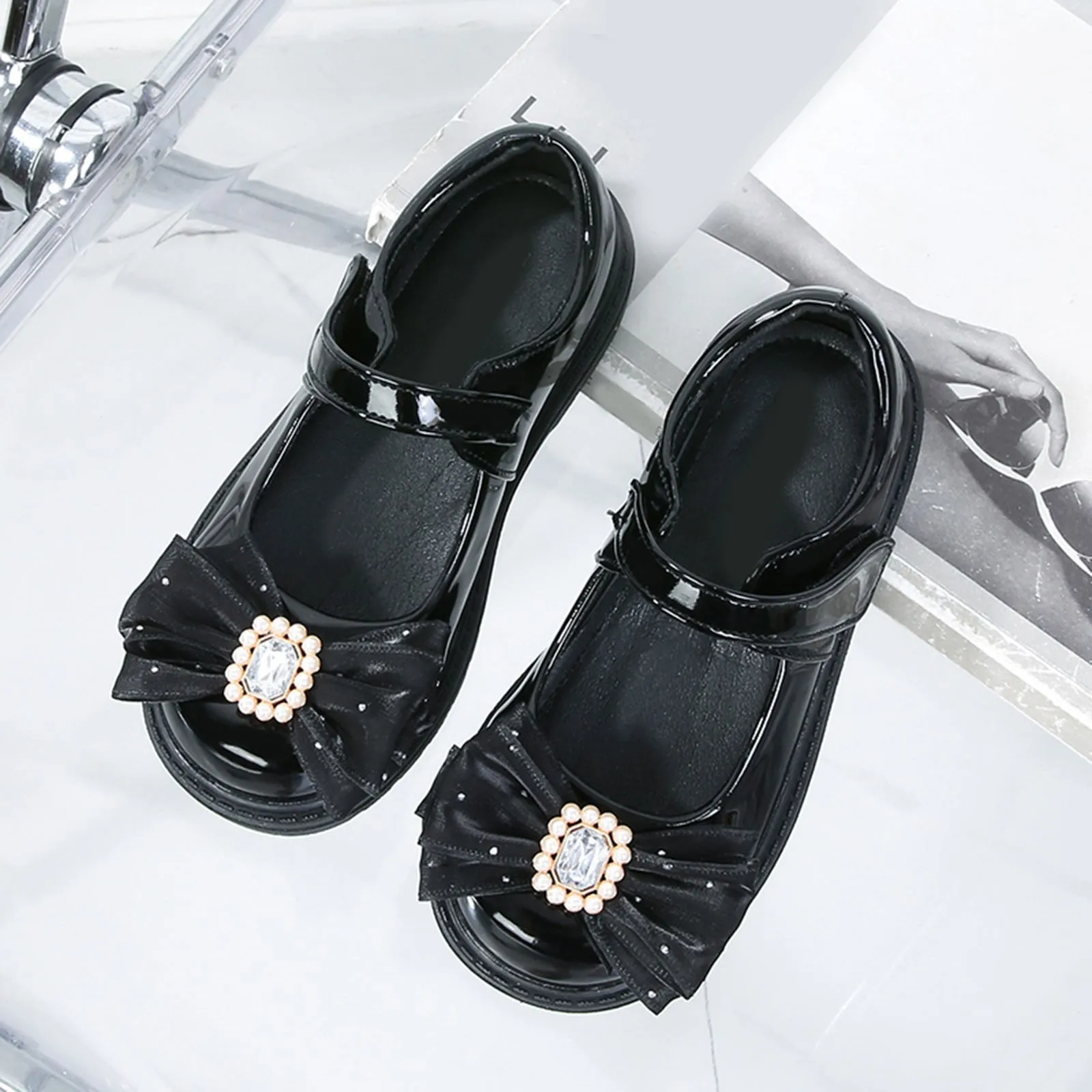 

Girls Wedges Sandals Girls Sandals Closed Toe Heels Wedding Party Shoes Sequins Bow For Toddler Size 5 Girls Shoes