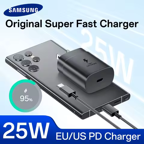 Samsung 25W Charger PD Type C Adapter EU US Super Fast Charge Samsung Galaxy S24 S23 S22 Ultra S21 A54 A70 Power USB C Cargador