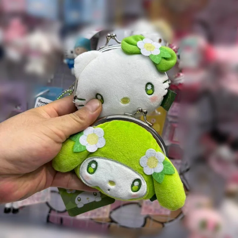 

In Stock New Genuine 8cm Matcha Series Anime Figures HelloKitty Kuromi Cinnamoroll Zero Wallet Pendant Plush Toy Peripheral