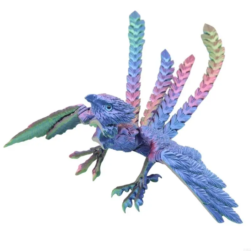   3D Printed Poseable Phoenixes Statue Movable Joints Home Office Decors Ornament