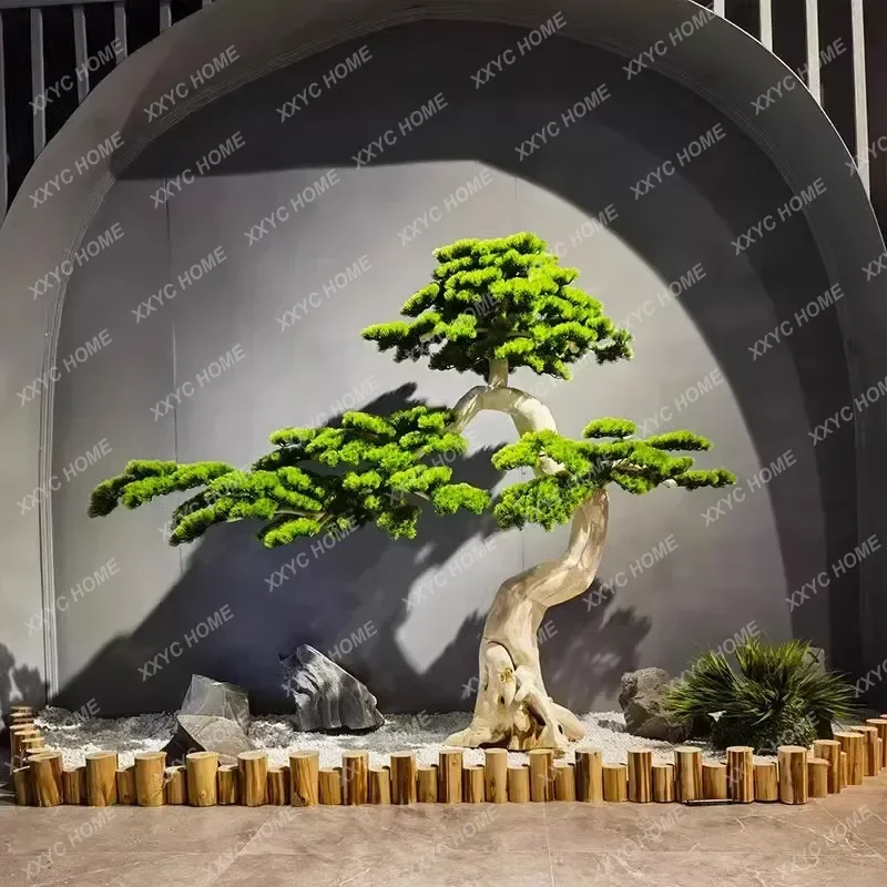 Simulated welcome pine tree, fake tree, indoor landscape ornament, hotel office floor decoration