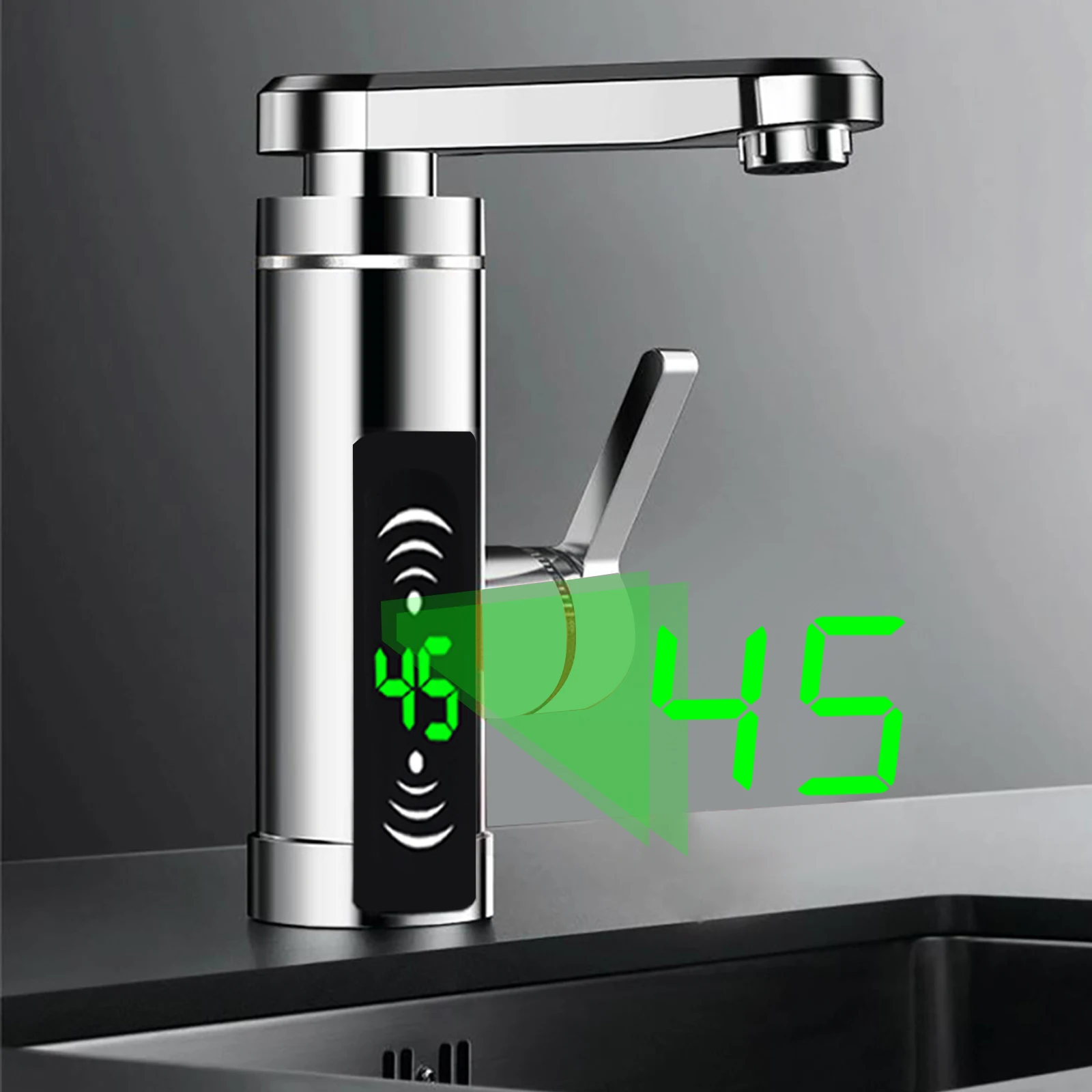 Electric Heating Water Faucet Electric Rapid Heating Water Faucet Faucet with Temperature Indicator Ceramic Valve Core