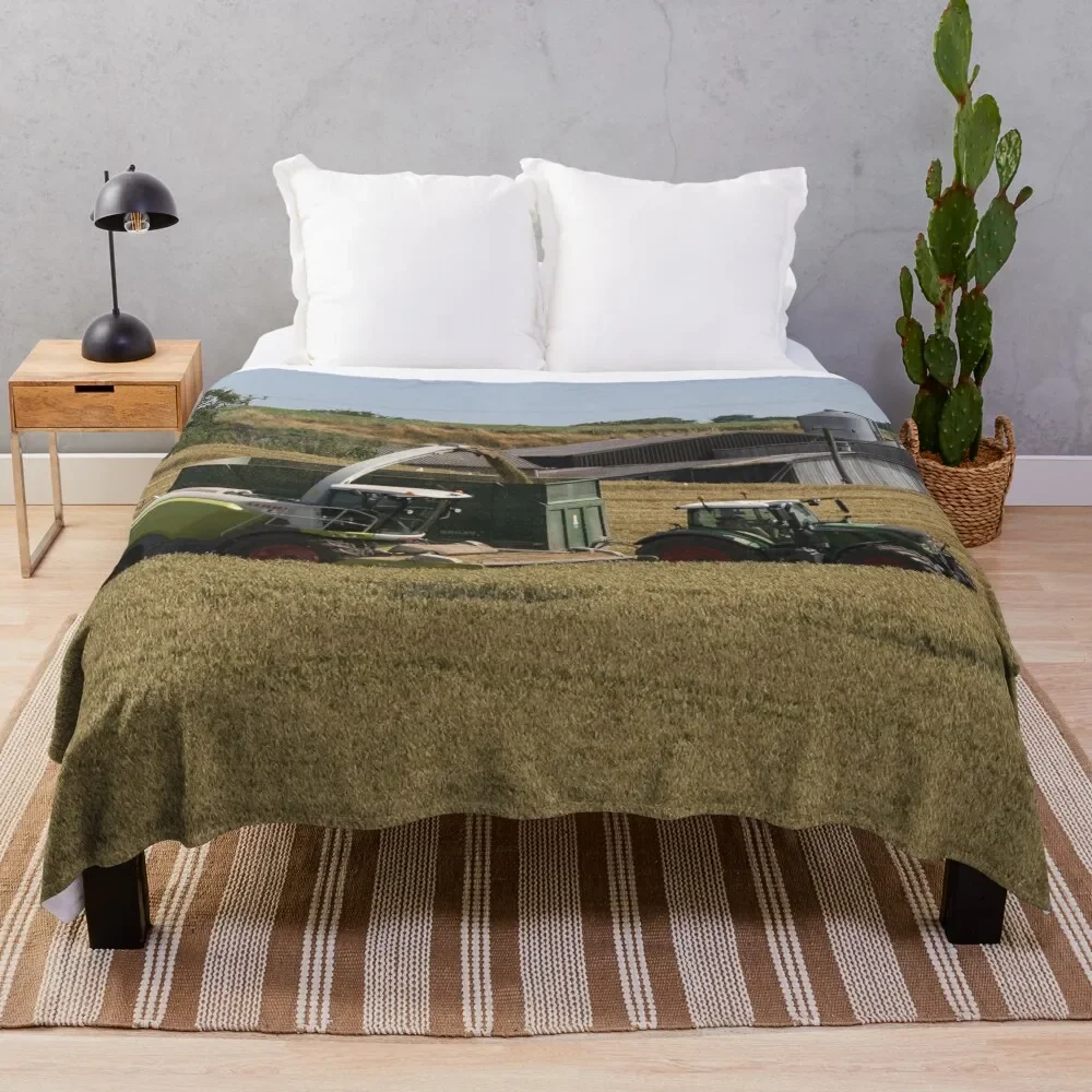 Harvest time, Fendt bring in the grain Throw Blanket Sleeping Bag Furry Kid'S Vintage Blankets