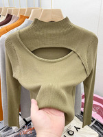 2024 Autumn Winter Sexy Hollow Out Women Sweaters Tops Slim Vintage Jumper Soft Warm Pull Female Casual Pullover Knitted Sweater