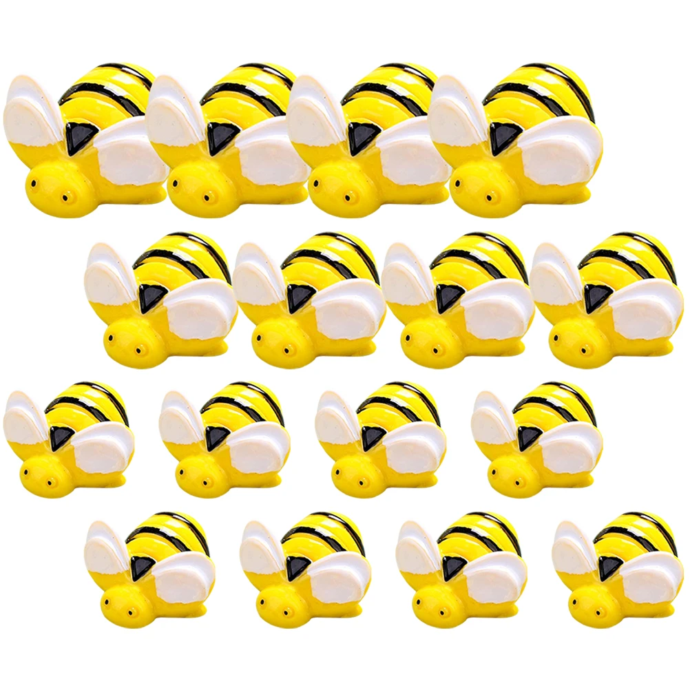 

100 Pcs Resin Bee Accessories Cute Cartoon Charms Flatback Phone Crafts Honeybee Decor Child