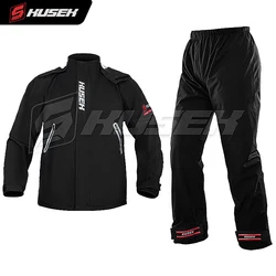 Chubasquero impermeable para motocicleta para hombre y mujer, traje reflectante de alta visibilidad, transpirable, resistente, 2 piezas