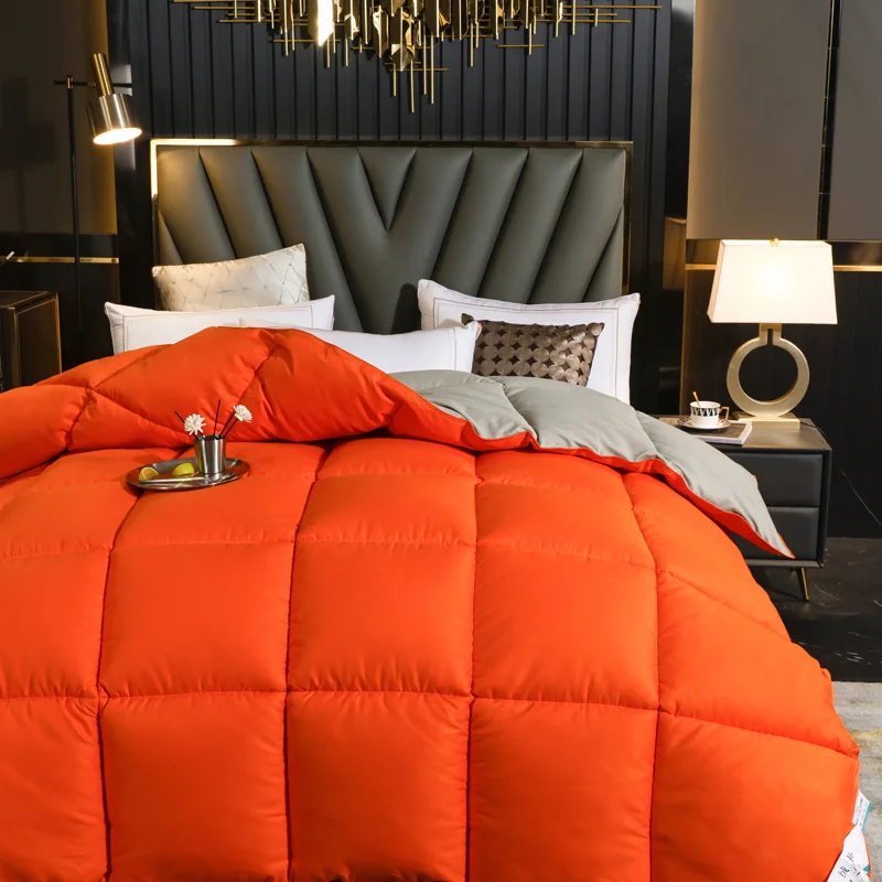 Home Comforter Winter Quilted Blanket Goose Down Duvet Quilt 100% Cotton Cover King Queen Blanket Size Twin Stitch Одеяло 이불 이불