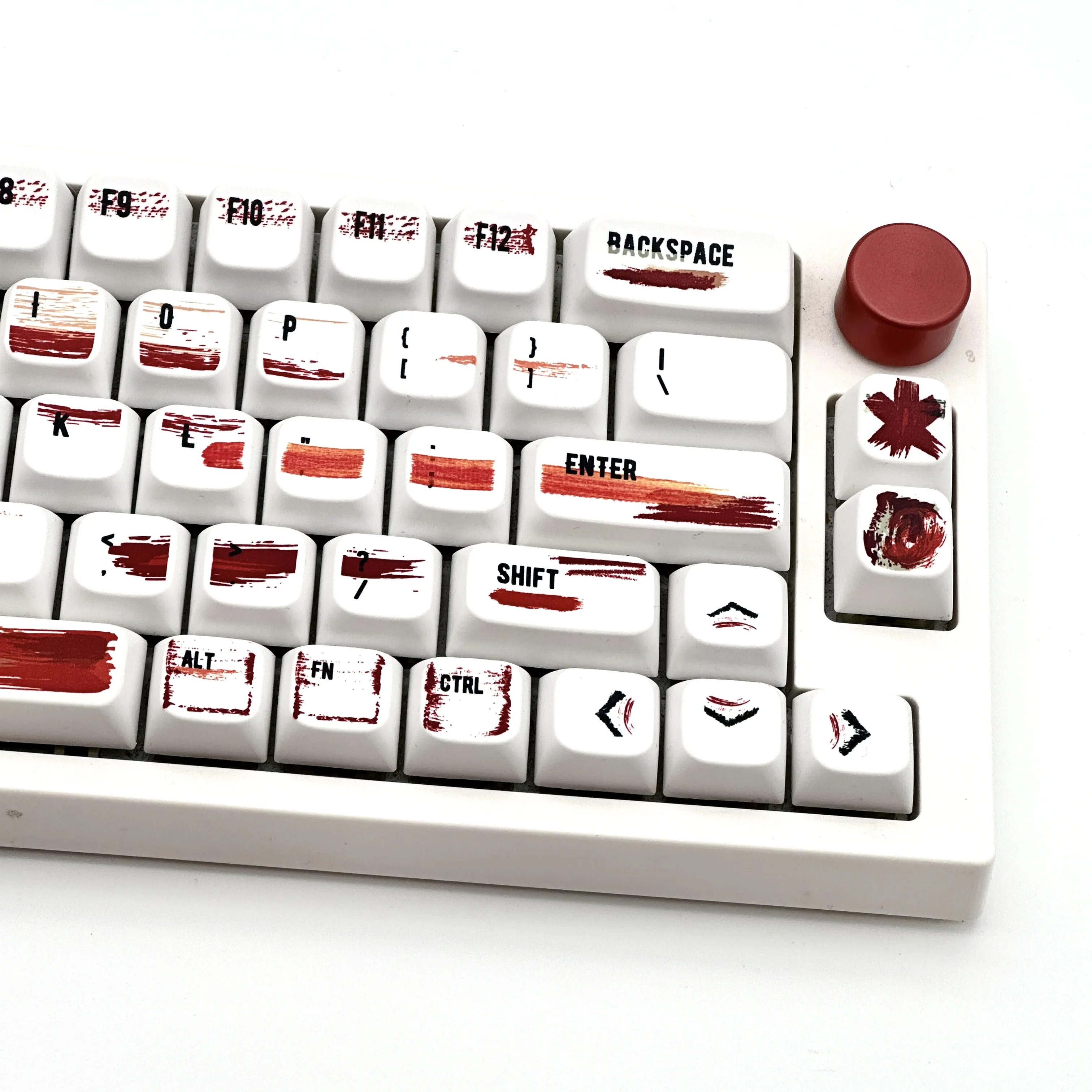 130pcs PBT Keycaps MDA Profile Dye Sublimation Caps Cross Switch Mechanical Keyboards No Backlit White Red Keycaps